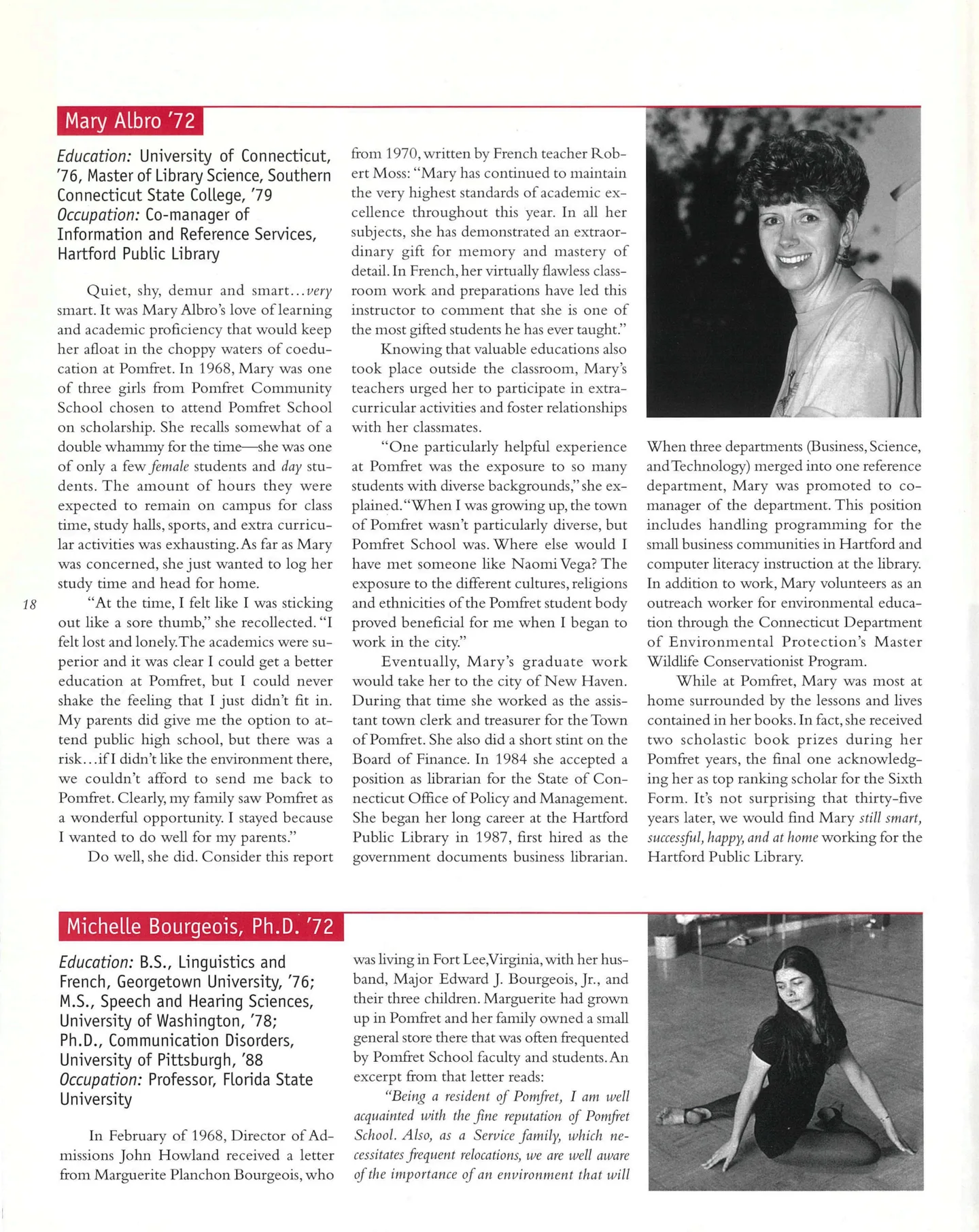 Page 18: Mary Albro '72